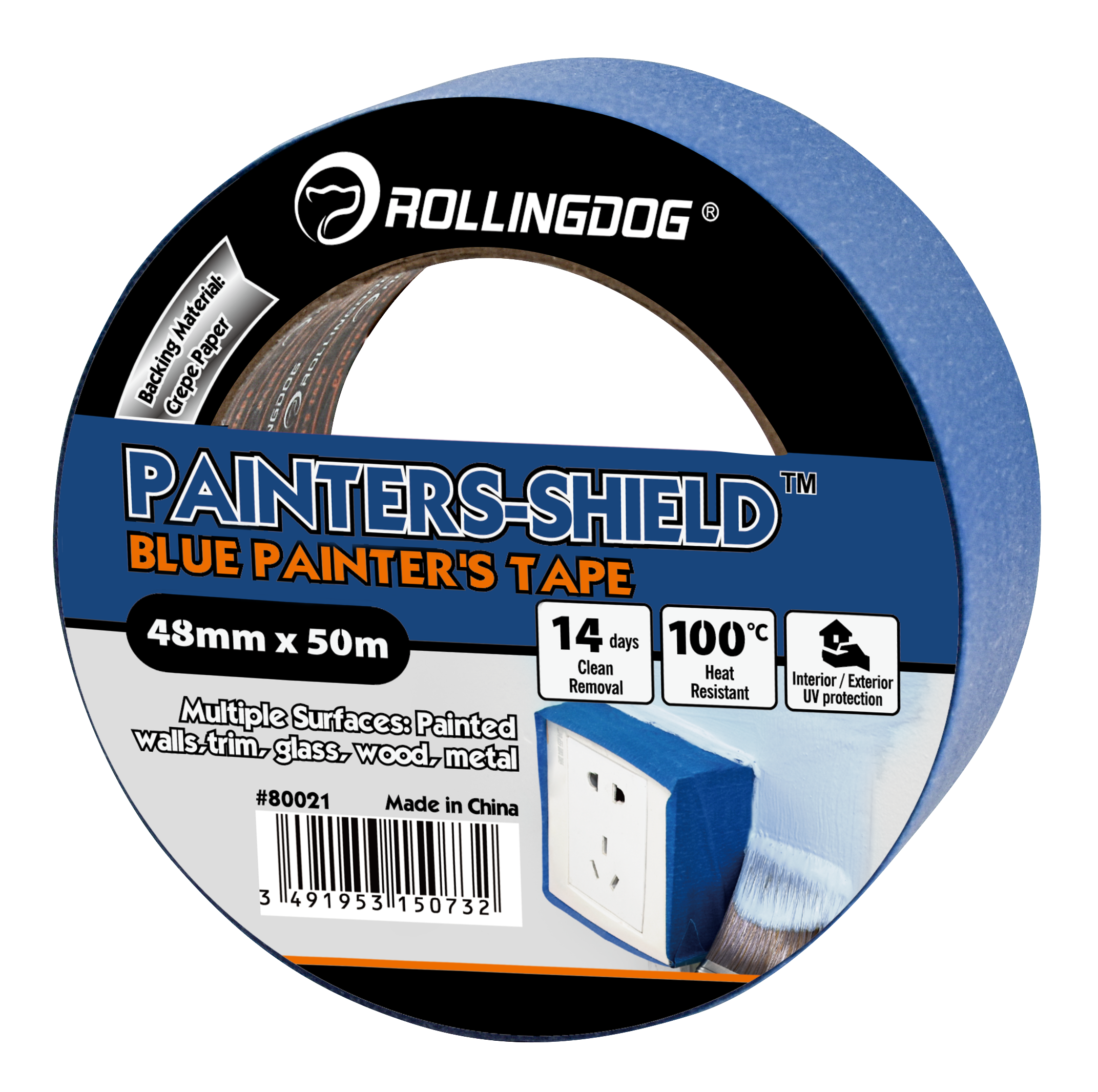 ROLLINGDOG Blaues Malerkrepp - 48 mm × 50 m