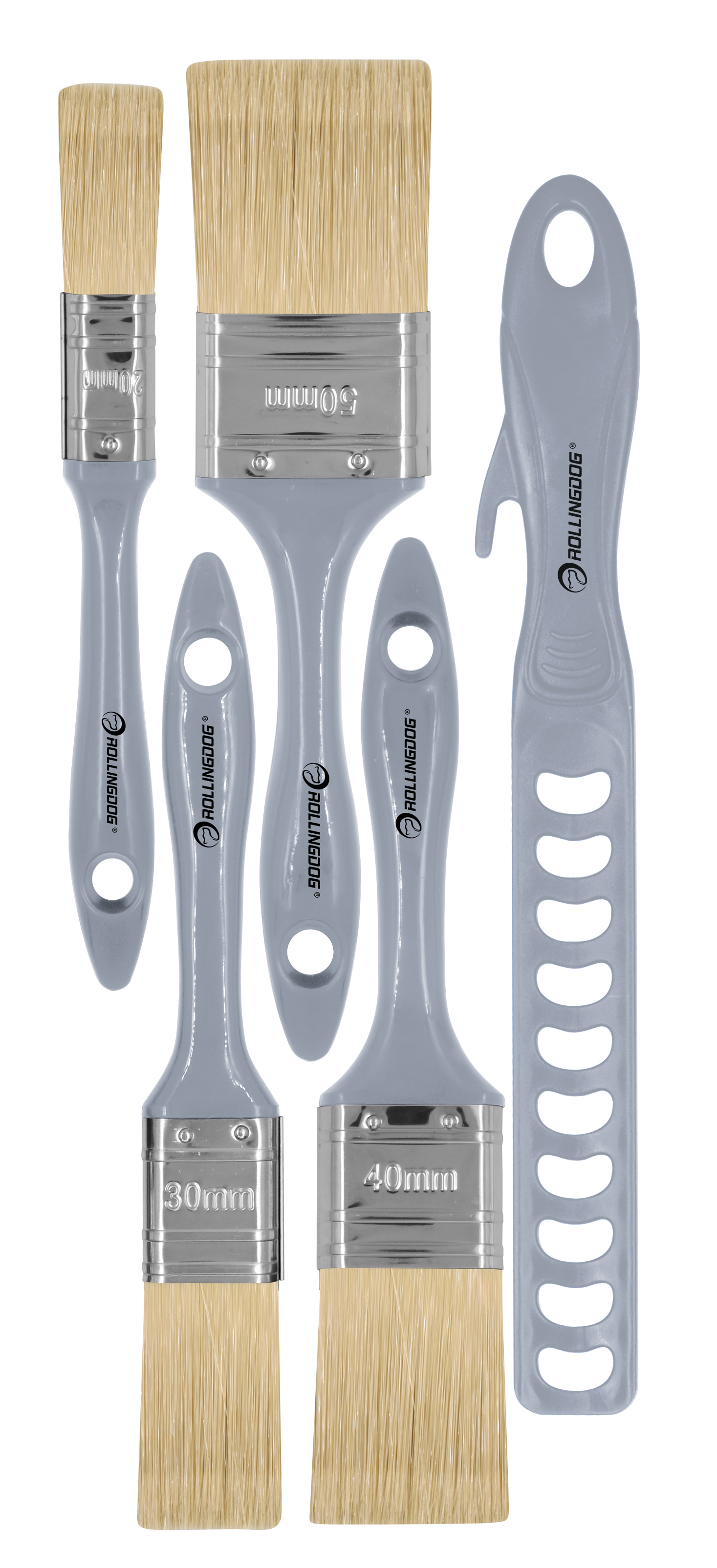 ROLLINGDOG 5-teiliges Pinselset mit Farbrührer