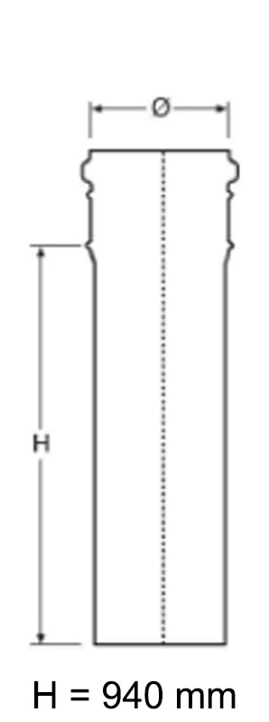 Kunststoff-Abgassystem Rohr 1000 mm, kürzbar, DN 60
