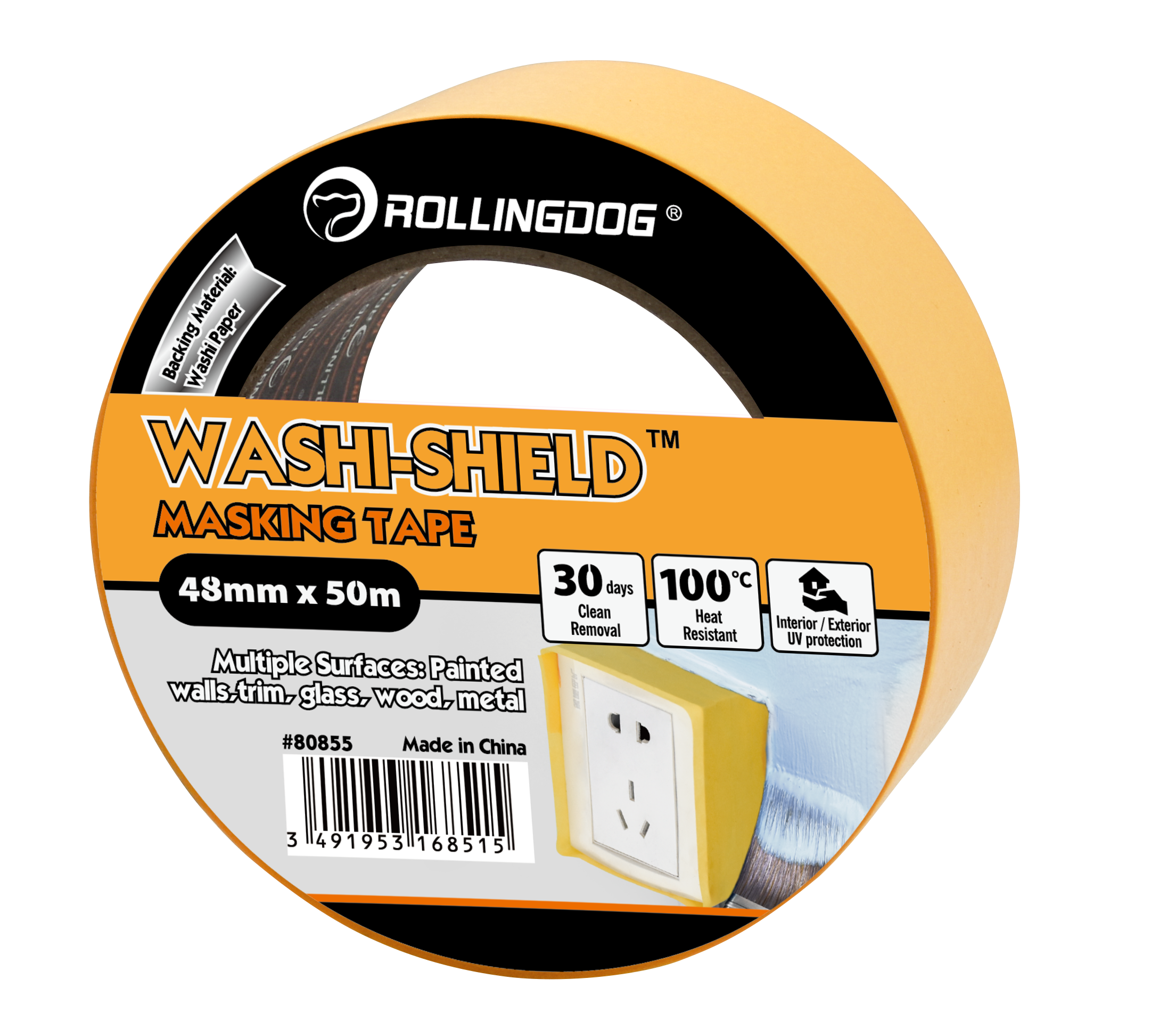 ROLLINGDOG Washi-Malerkrepp - 48 mm × 50 m