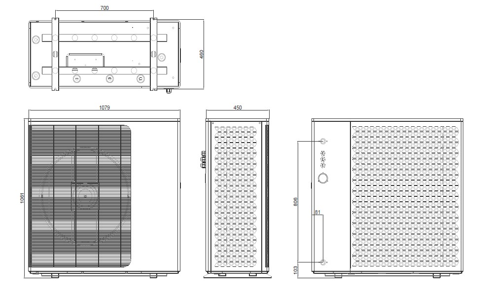 Thermona PW-Serie, Luft-Wasser-Wärmepumpe 10 kW – Heizen, Kühlen & Warmwasser, R290