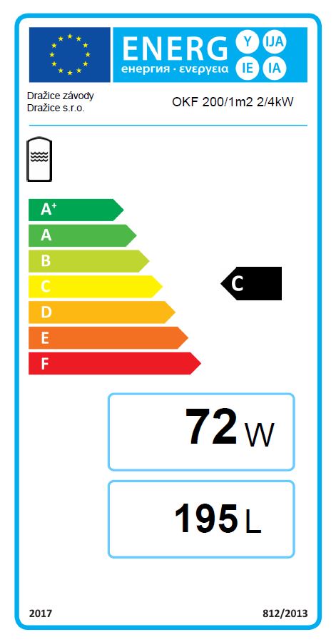 DRAŽICE OKF 200/1 m² 2/4 kW Warmwasserspeicher 195 L mit Wärmetauscher, PV-geeignet